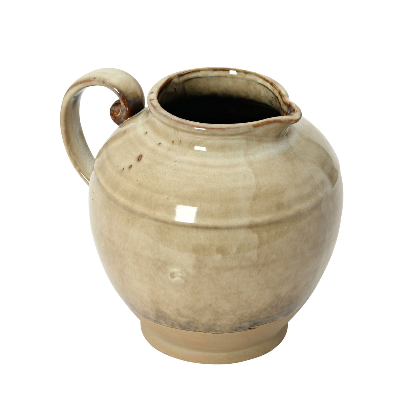 Reactive Glazed Stoneware Pitcher
