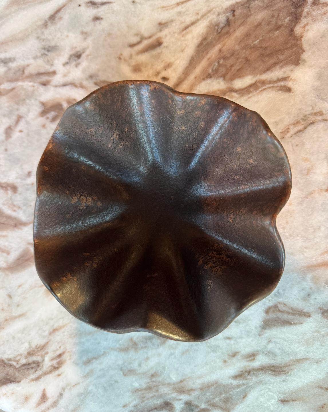 Fluted Brown Bowl