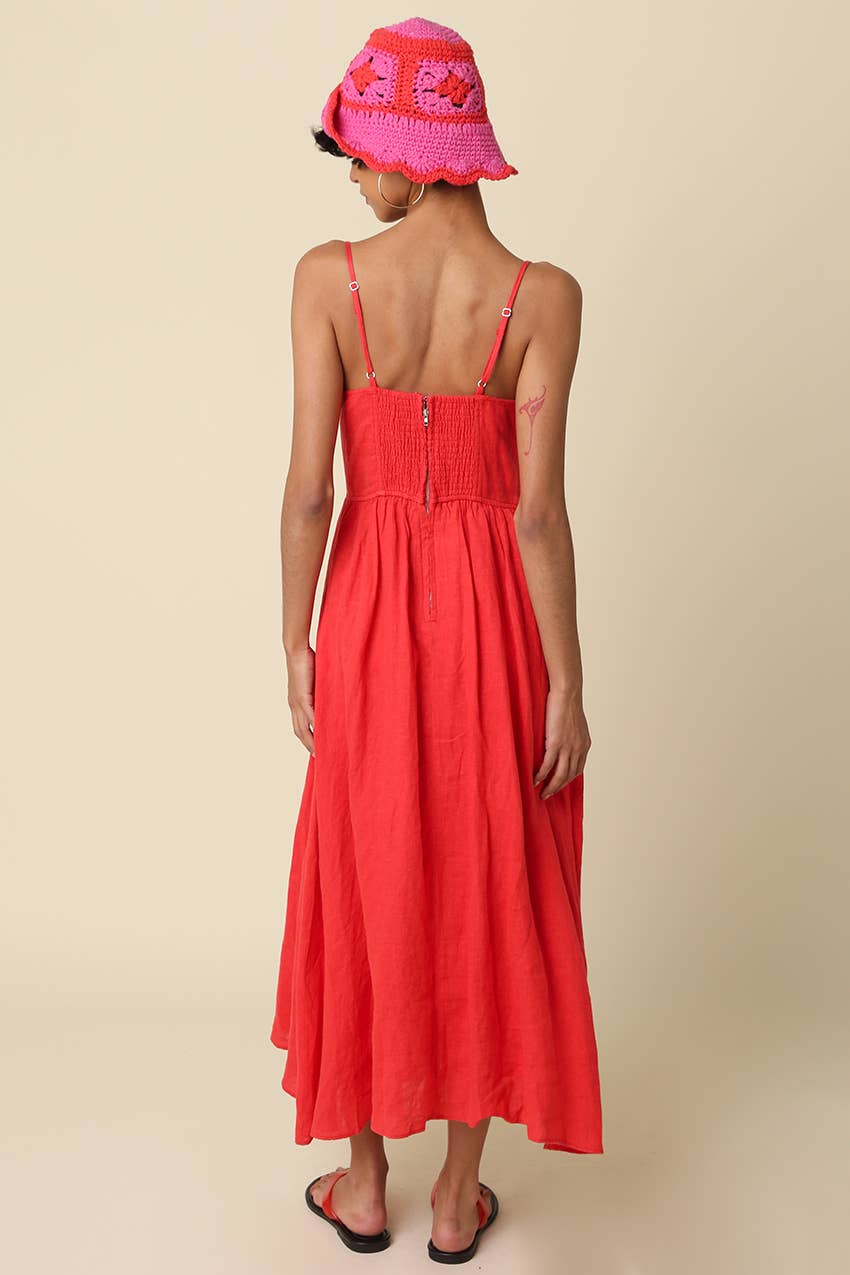 Jodi Linen Sleeveless Maxi Dress