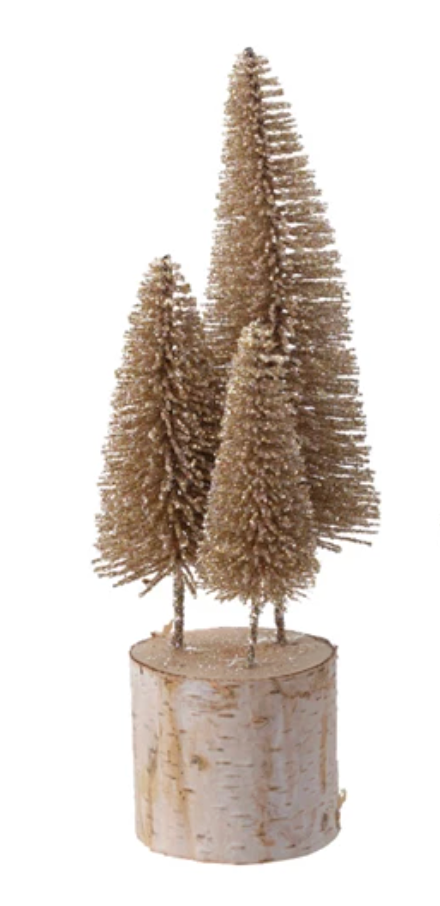 Glittered Bottle Brush Tree