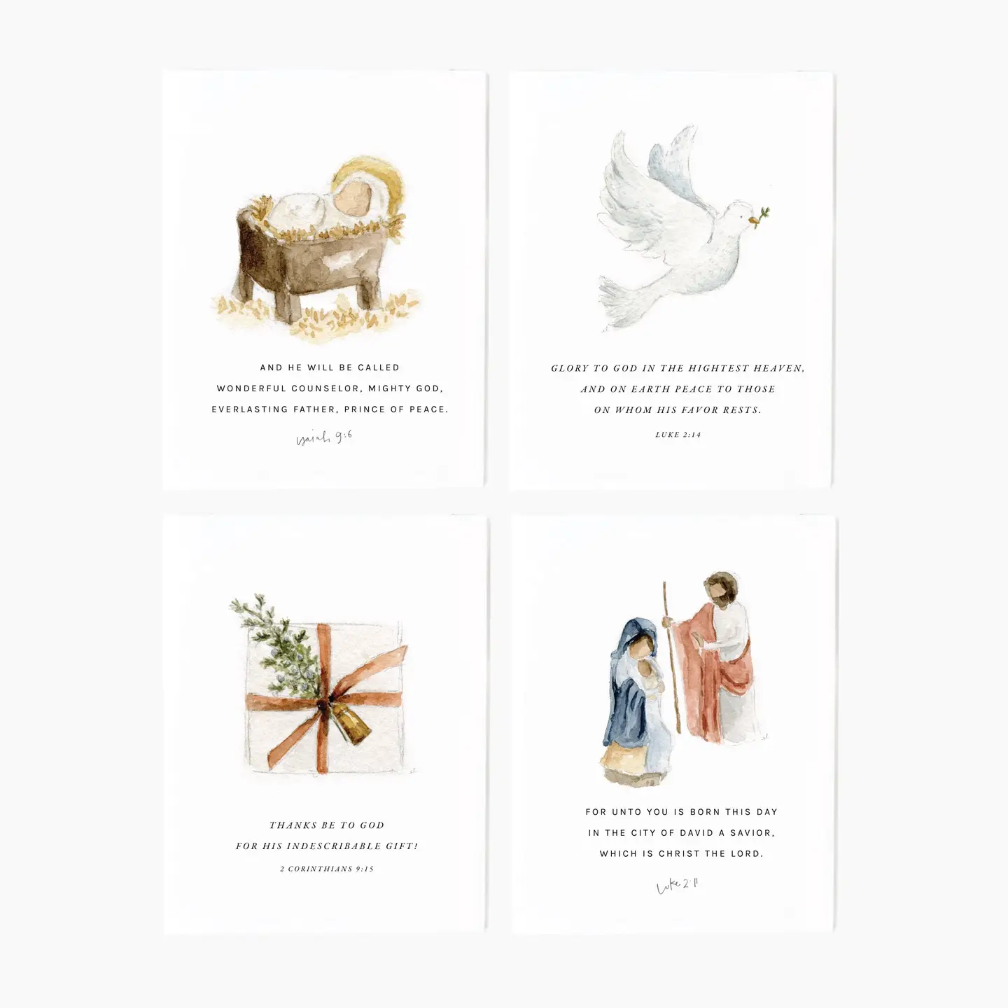 Set of 8 Christmas Notecards
