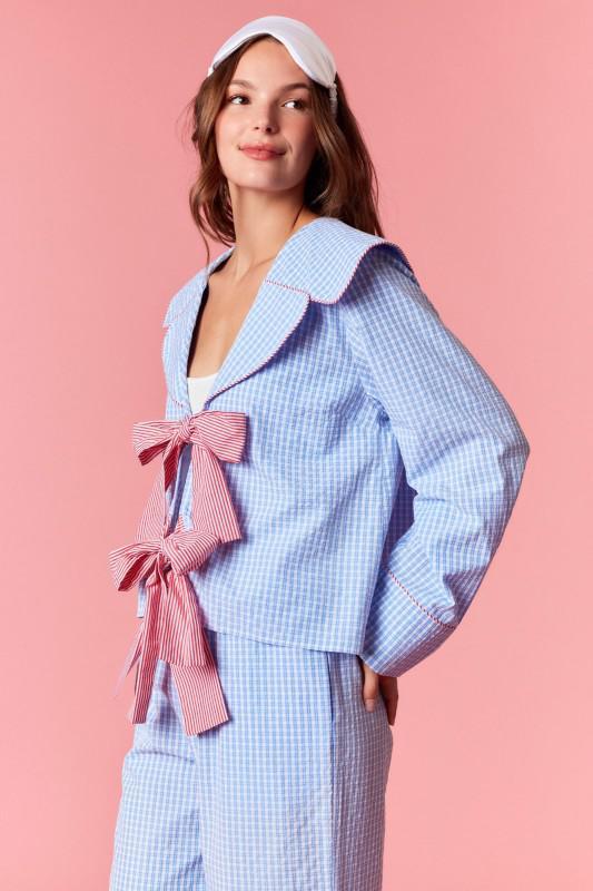 Blue Gingham PJ Set