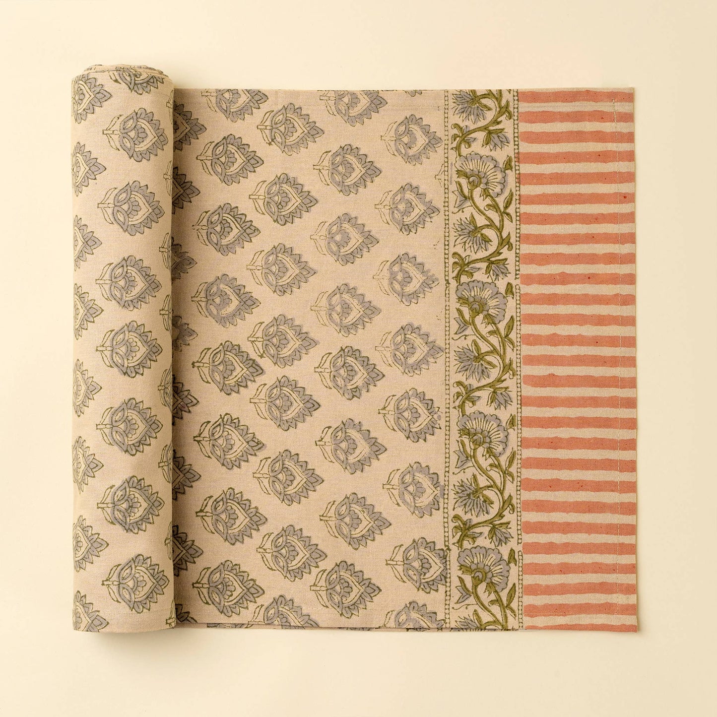 Ritika Block Print Table Runner - 108"L