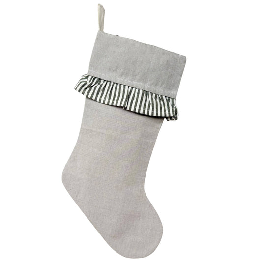 Classic Christmas Stockings | Ticking Ruffle