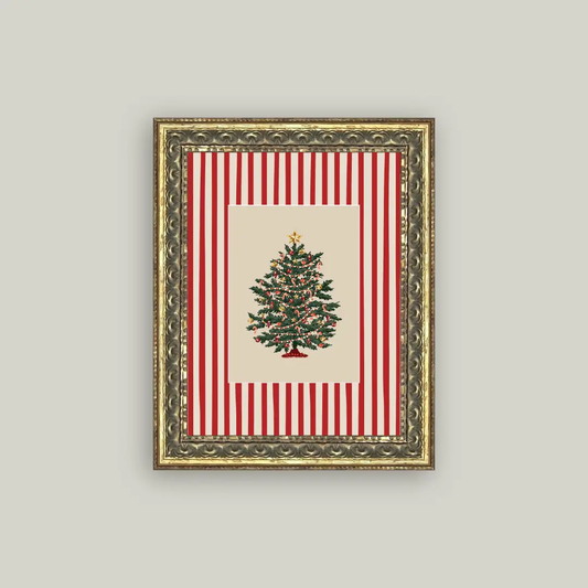 Peppermint Stripe Framed Art