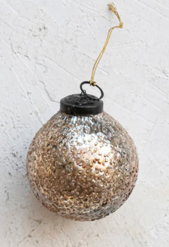 Seeded Glass Ball Ornament
