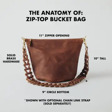 Zoe Zip-Top Bucket Bag