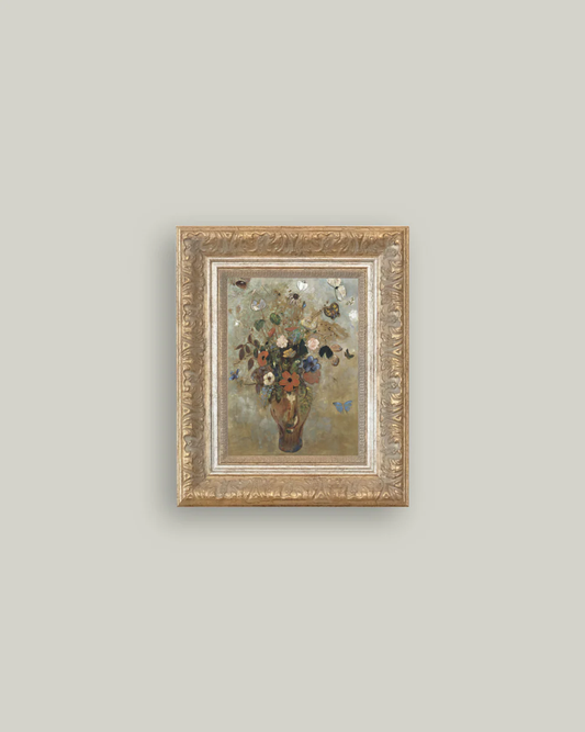 Flower Butterfly Vase Framed Art