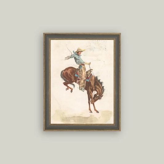 Bucking Bronco Framed Art