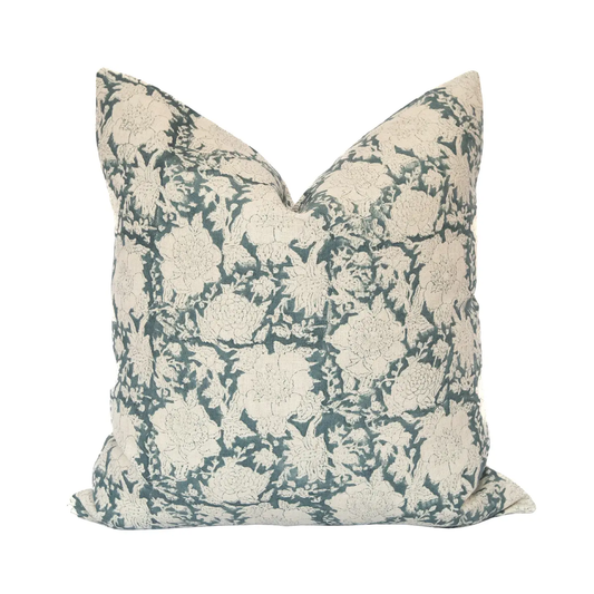 Indigo Thistle Pillow 22"