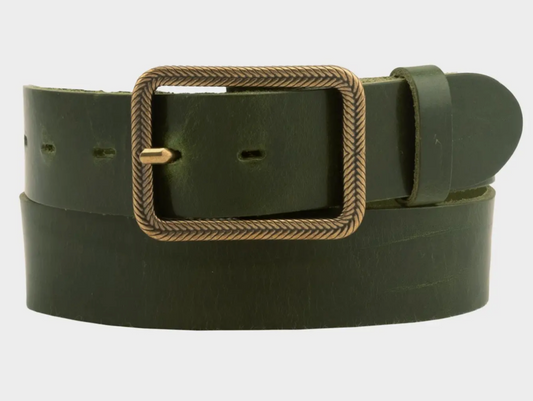 Belt - Green, Gold Buckle