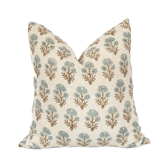 Indigo Bloom Pillow 22"
