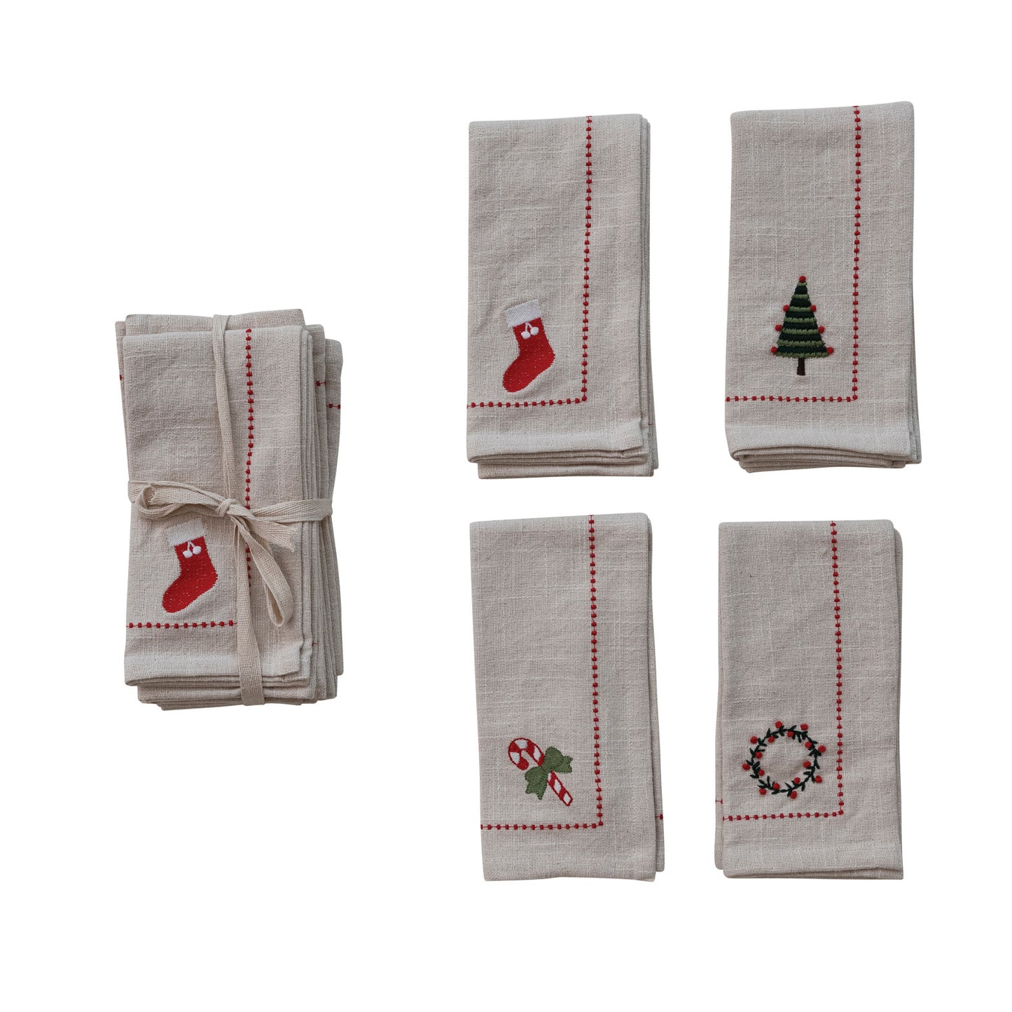 Set of 4  Embroidered Napkins