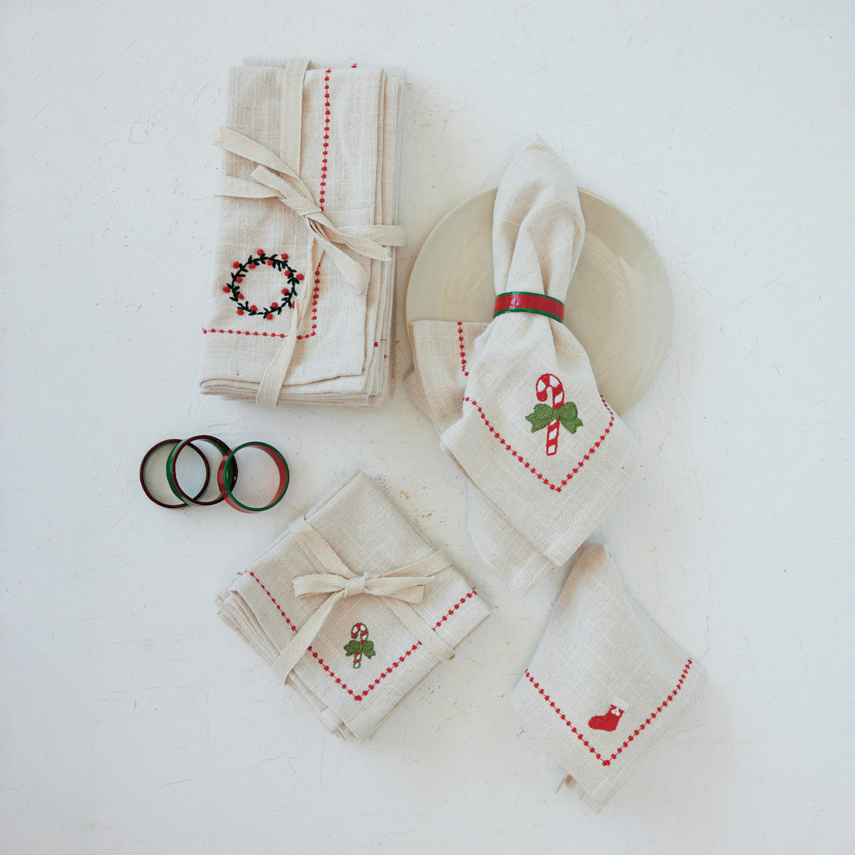 Set of 4  Embroidered Napkins