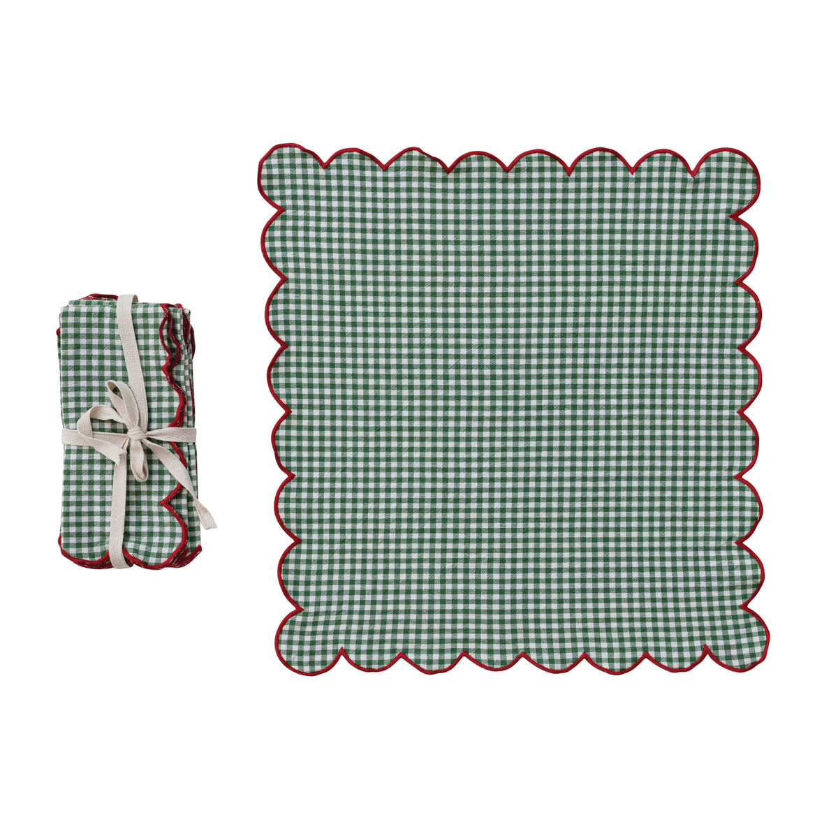 Set of 4 Scalloped Napkins
